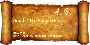 Asbóth Veronika névjegykártya