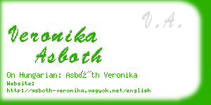 veronika asboth business card